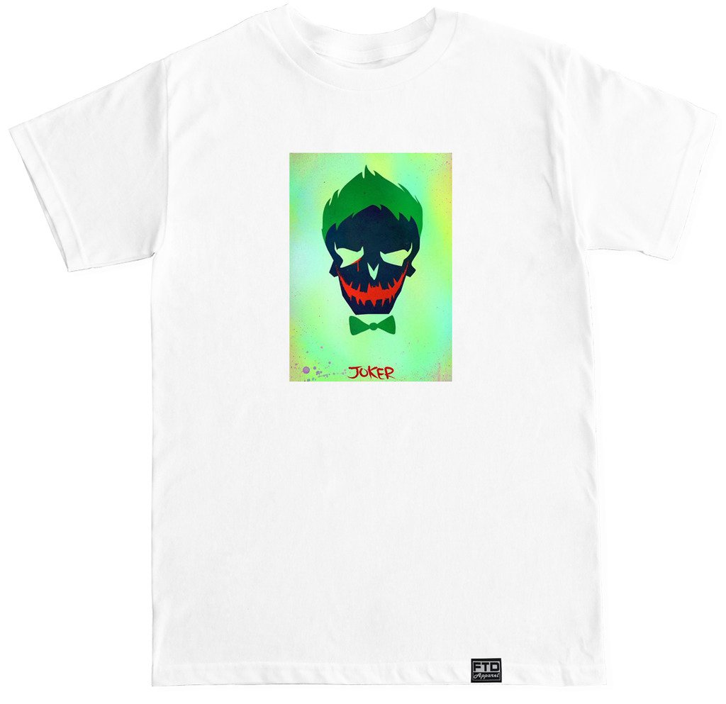 FTD Apparel Men's Joker Face Graphic T-Shirt - Cool Superhero Movie Tee for Casual Wear & Cosplay