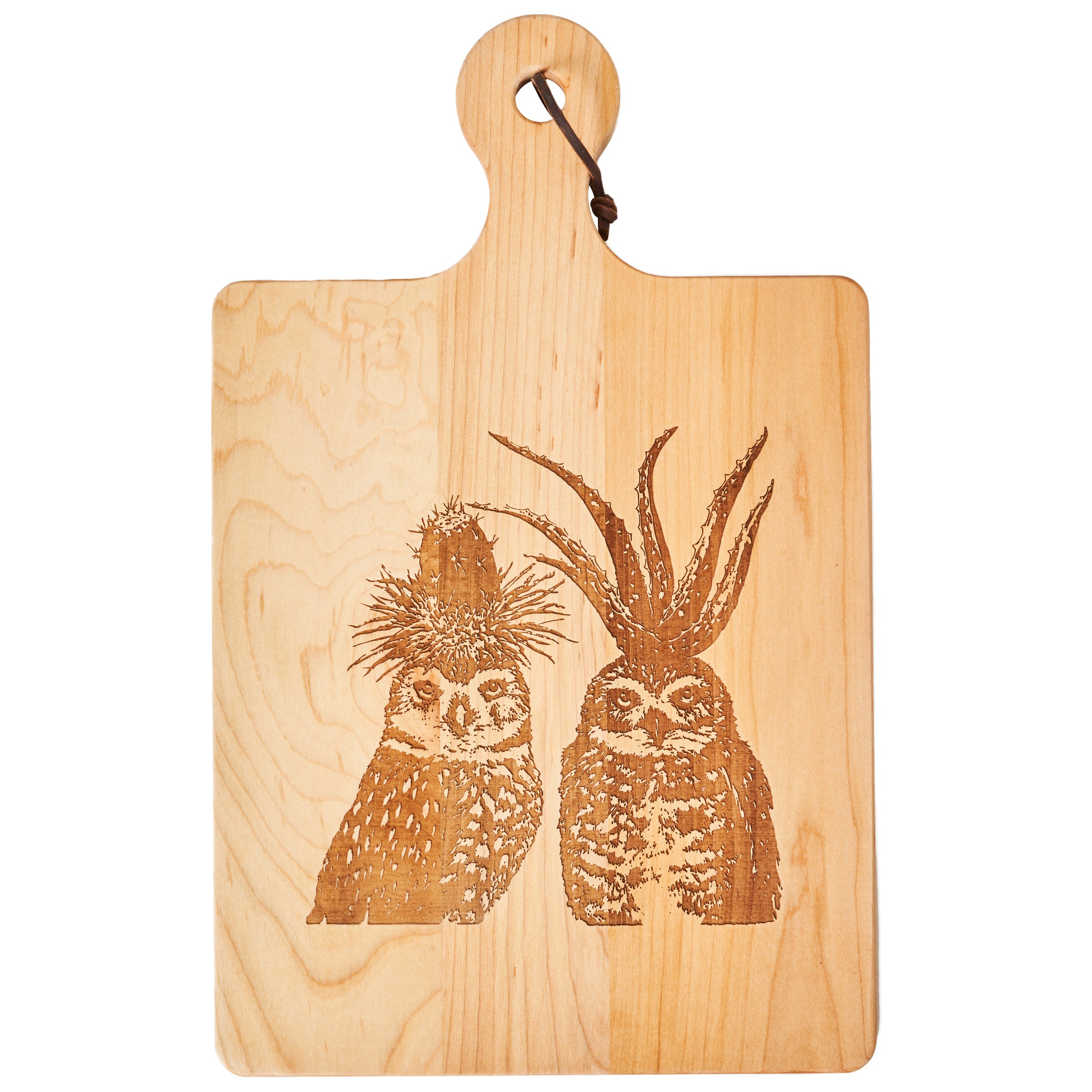 Vicki Sawyer Desert Couple Maple Wood Cheese Board - 16 x 10 Inches - Rustic Charcuterie Serving Tray for Wine & Cheese Parties, Weddings, and Entertaining