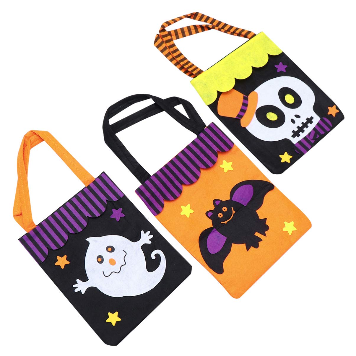 Yardwe 3-Pack Halloween Treat Bags - Reusable Non-Woven Candy Bags for Trick or Treat, Halloween Party Favors & Classroom Treats - Perfect for Halloween Parties, School Events & Neighborhood Candy Distribution