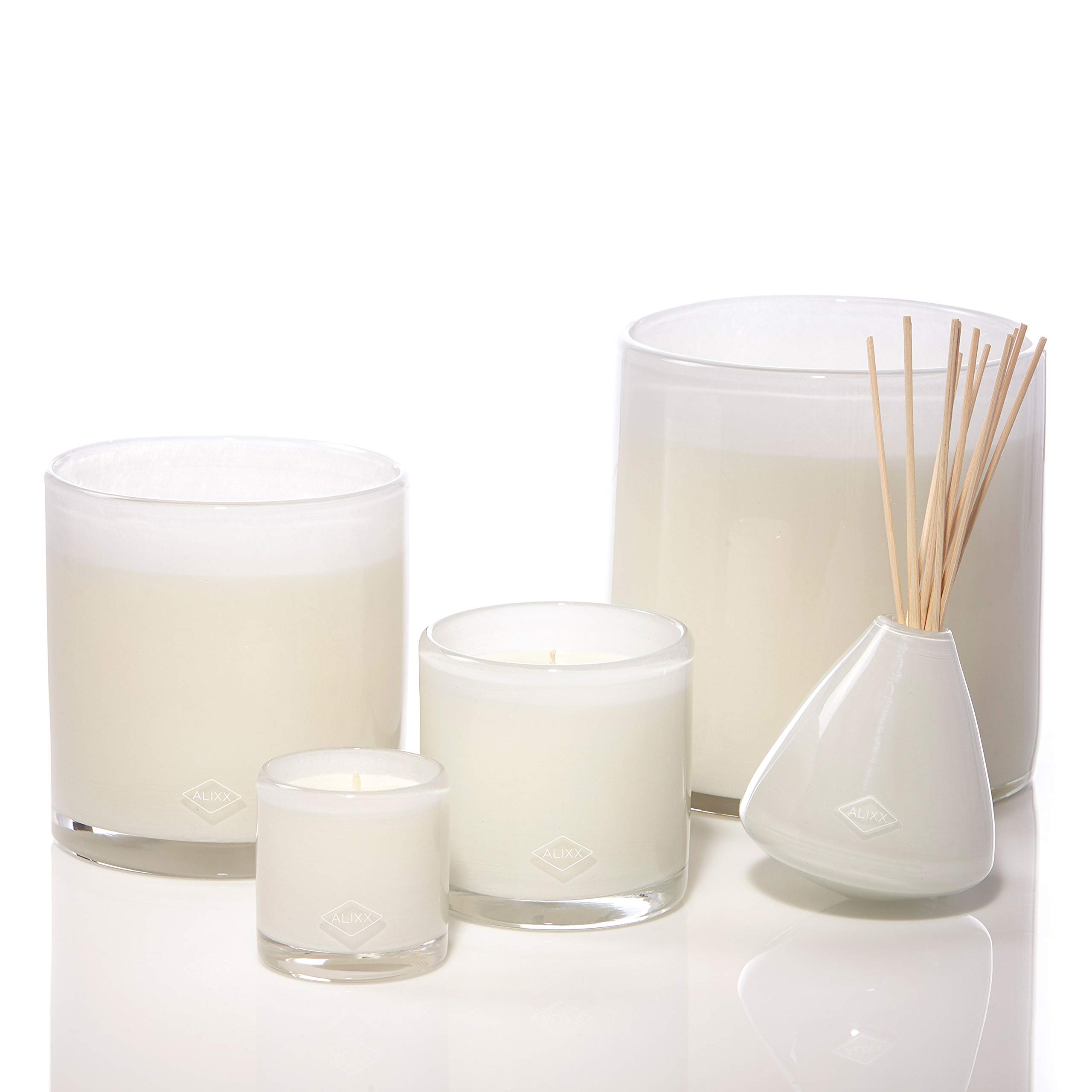Alixx Scented Candle - Thé/White Glass (15oz Medium Size) for Home Decor, Relaxation & Aromatherapy | Perfect for Living Room, Bedroom & Spa