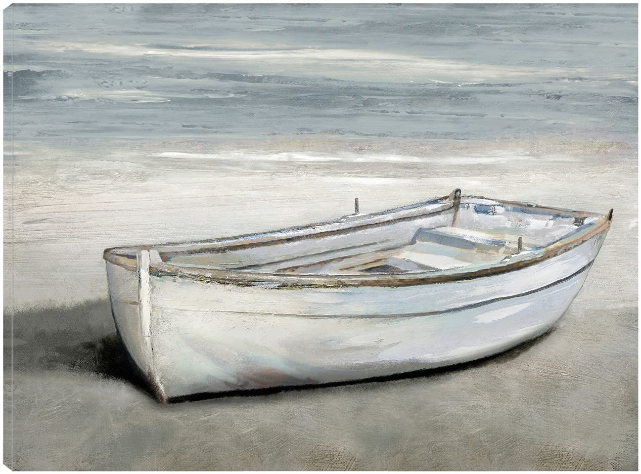 Beached Fine Art Canvas Wall Decor by Artist Mark Chandon - 46x35 Inch Ready-to-Hang Painting for Living Room, Bedroom, Office & More - Coastal Home Decor Perfect for Beach Houses & Nautical Themed Interiors
