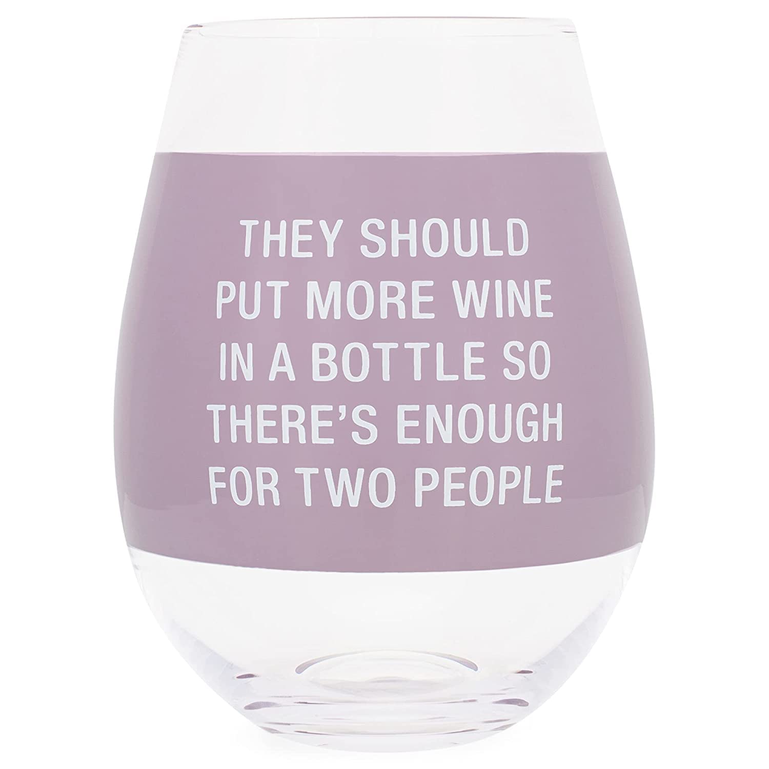 About Face Designs More Wine In A Bottle - 30oz Stemless Wine Tumbler Glass for Two People with Blush Design - Perfect for Romantic Dinners, Wine Tasting Parties & Gift Giving (129887)
