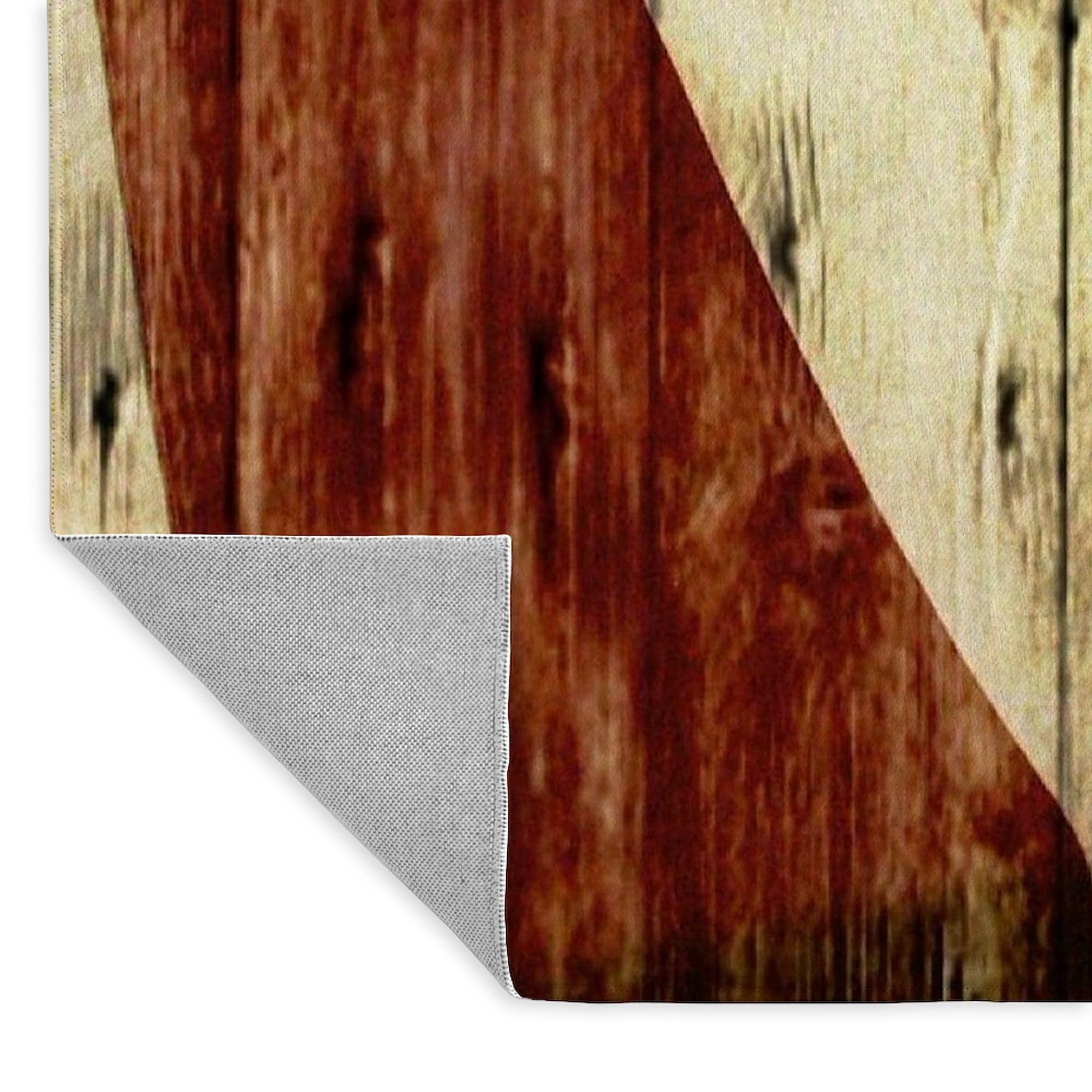 USA American Flag Wood Grain Area Rug - Decorative Fabric Throw Rug for Living Room, Bedroom & Patriotic Home Decor