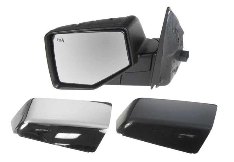 Heated Power Puddle Light Side Mirrors with Chrome & Caps - Pair for Ford Explorer | Durable Auto Accessories for Night Driving & Safety