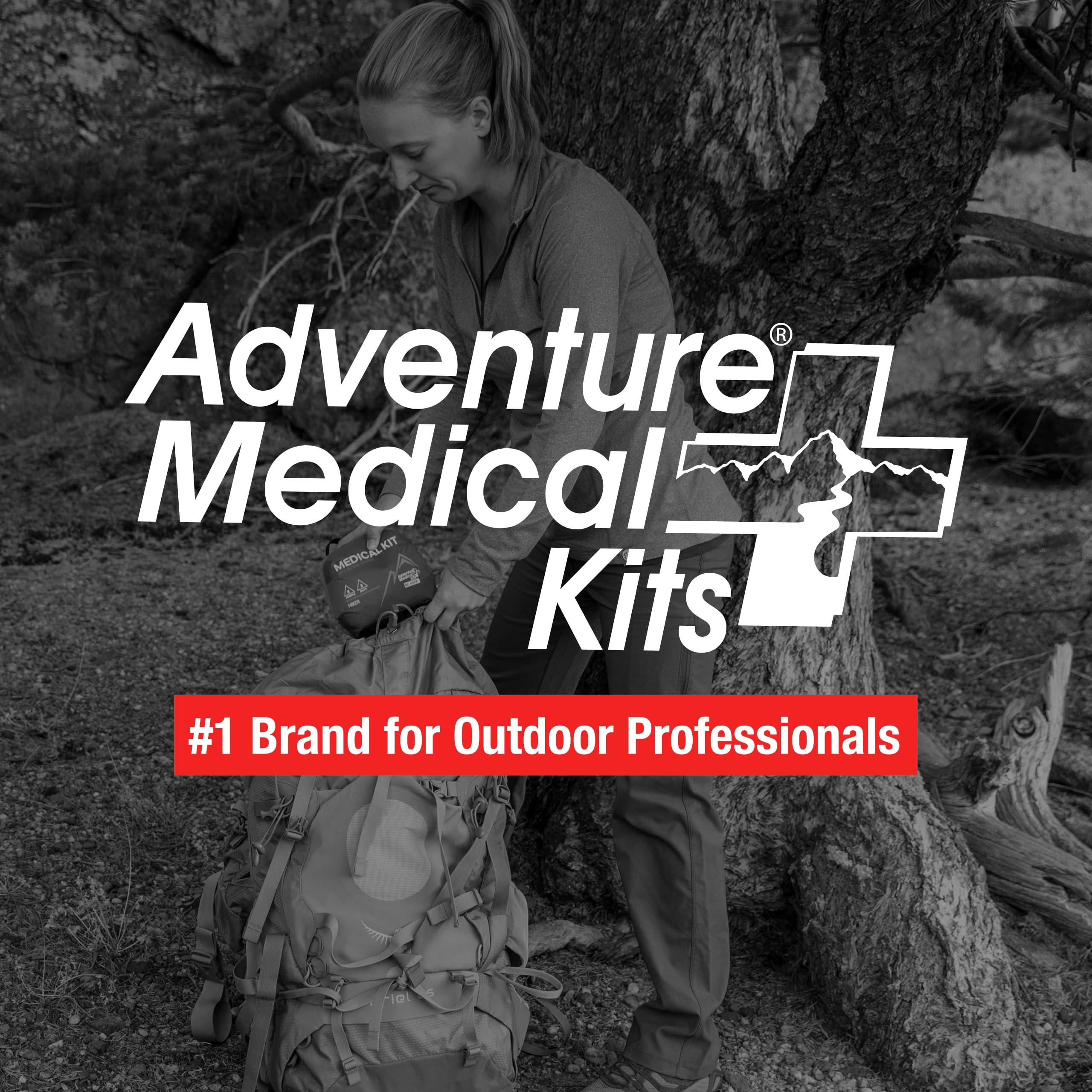 Adventure Medical Kits Mountain Series Hiking First Aid Kit - Emergency Medical Supplies for 2 People (2 Days) - Includes Trauma Pad, Medications & Guidebook - Perfect for Hiking, Camping & Outdoor Adventures