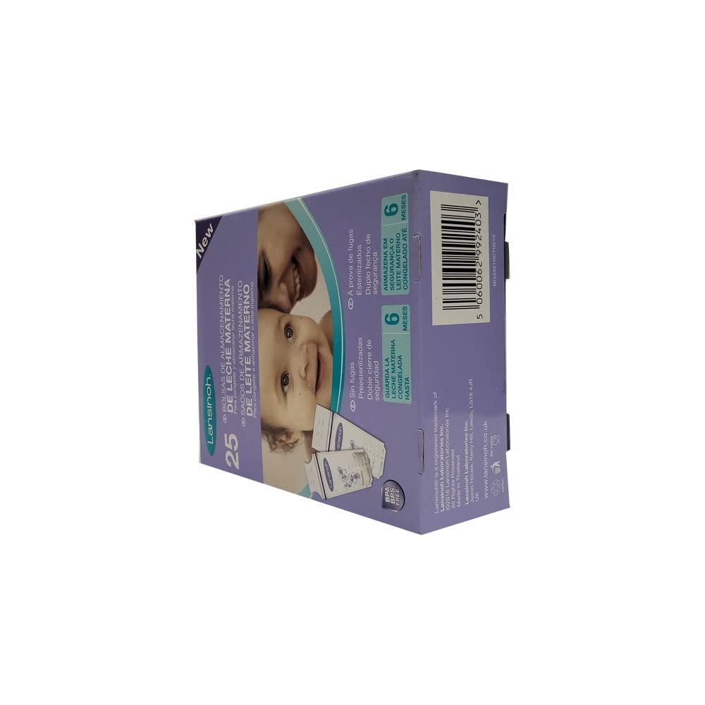 Lansinoh Breast Milk Storage Bags, 25 Count - Pre-Sterilized, BPA Free, Leak Proof for Safe Breastmilk Preservation | Ideal for Pumping, Freezing & Organizing Breast Milk