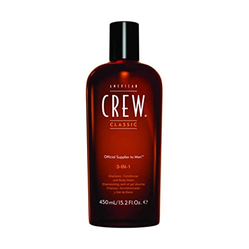 American Crew Classic 3-in-1 Shampoo, Conditioner & Body Wash for Men - 15.2 oz | All-in-One Hair & Body Cleanser | Perfect for Gym, Travel & Everyday Use