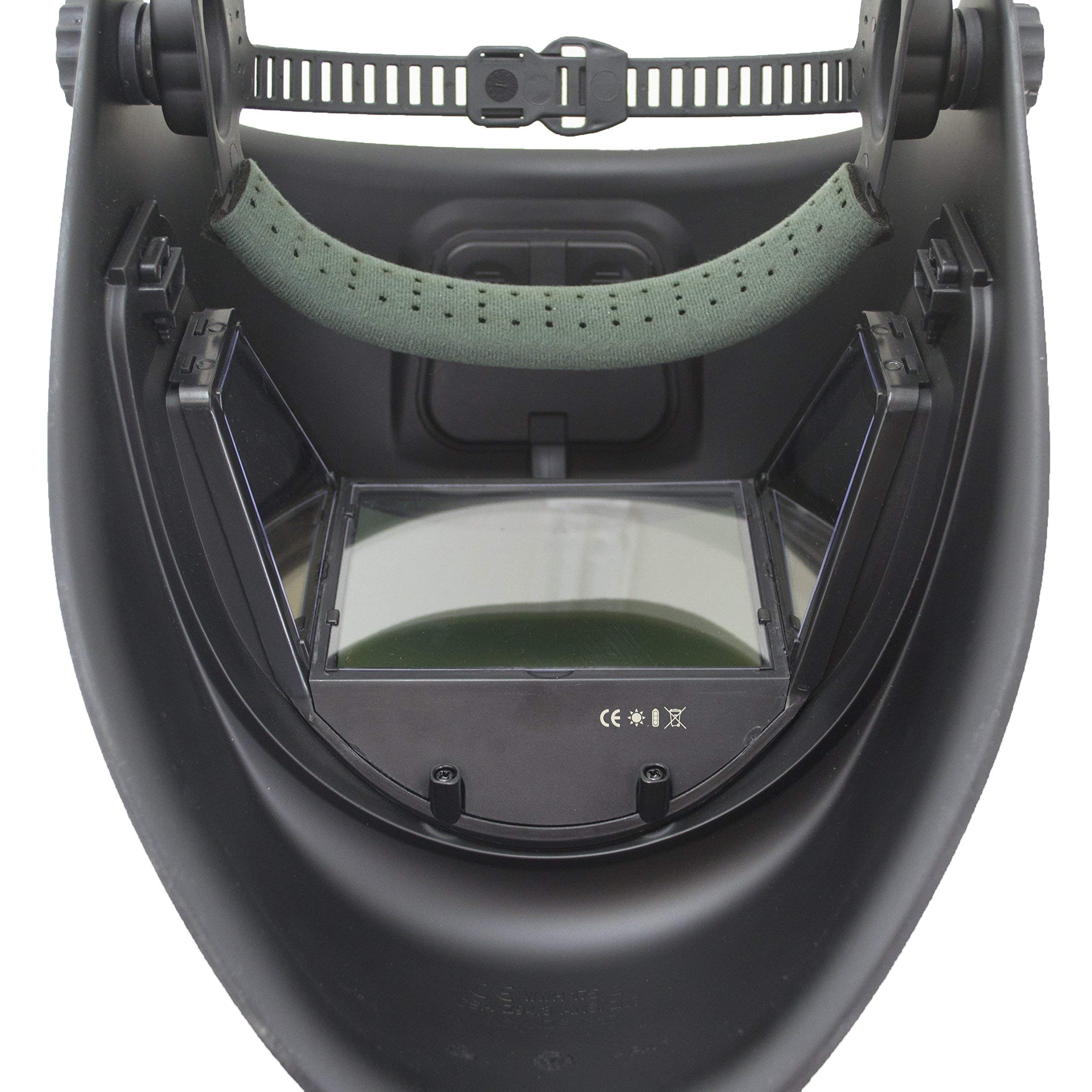 TGR Panoramic 180° View Solar Powered Auto Darkening Welding Helmet - True Color Vision, Carbon Fiber Shell - Ideal for MIG, TIG & Arc Welding Projects