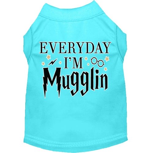 Everyday I'm Mugglin Funny Dog T-Shirt - Soft Cotton Screen Print Tee in Multiple Colors for Pet Lovers - Perfect for Casual Wear, Dog Walks & Pet Owner Gifts