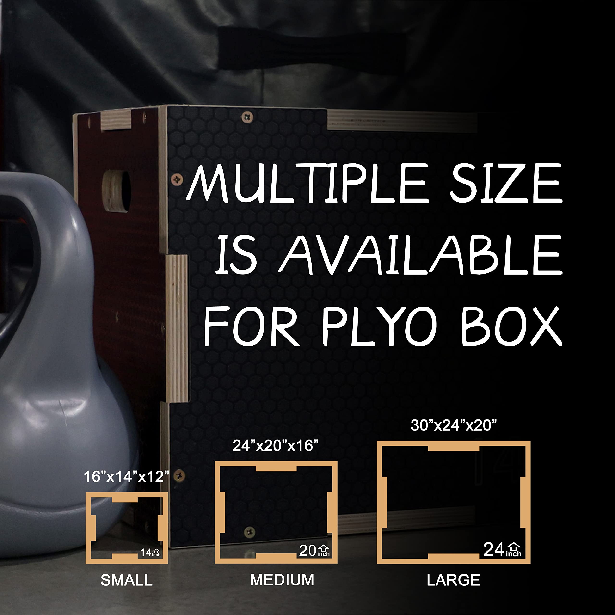 3-in-1 Non-Slip Wooden Plyo Box for CrossFit & Home Gym - Adjustable Height Plyometric Jump Box for Exercise & Training - Perfect for HIIT, Cardio & Strength Workouts