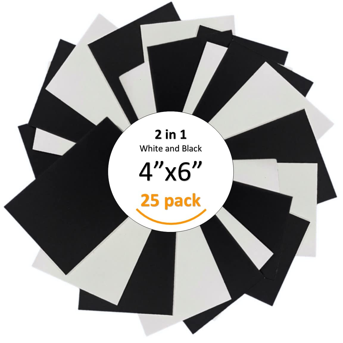 4x6 Inch Black Picture Frame Mat Board with Acid-Free White Backing - Pack of 25 | Perfect for Photo Displays, Scrapbooking & Art Projects