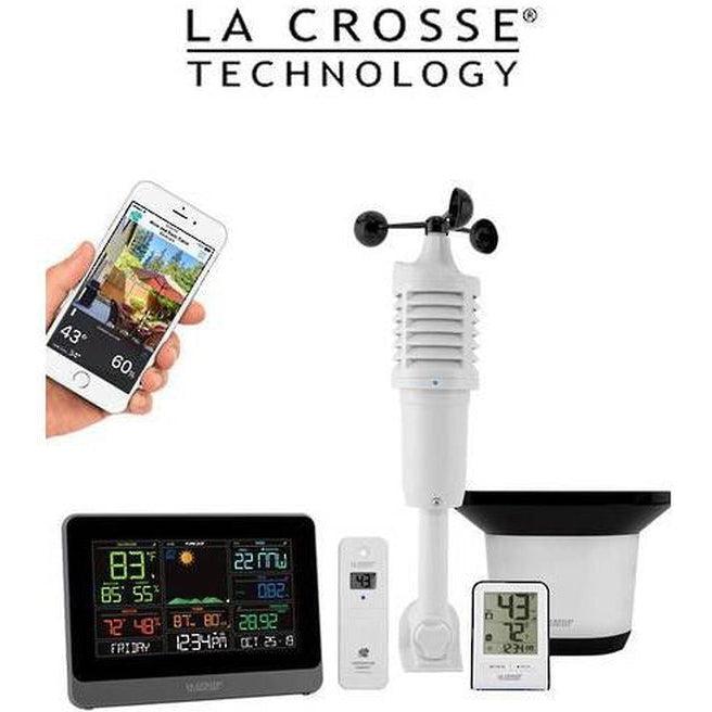 La Crosse Complete Personal WiFi Weather Station with AccuWeather - Real-Time Indoor/Outdoor Temperature, Humidity & Forecast for Home, Garden & Travel