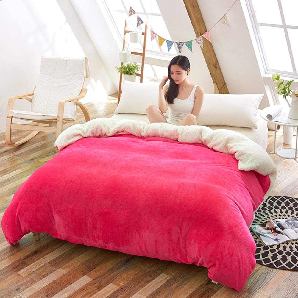 Winter Plush Duvet Cover - Thick Flannel Warm Quilt Cover Set | Ultra Soft Hypoallergenic Bedding with Zipper Closure | Light Purple 200x230cm (79x91in) | Perfect for Cozy Winter Nights & Cold Weather Comfort