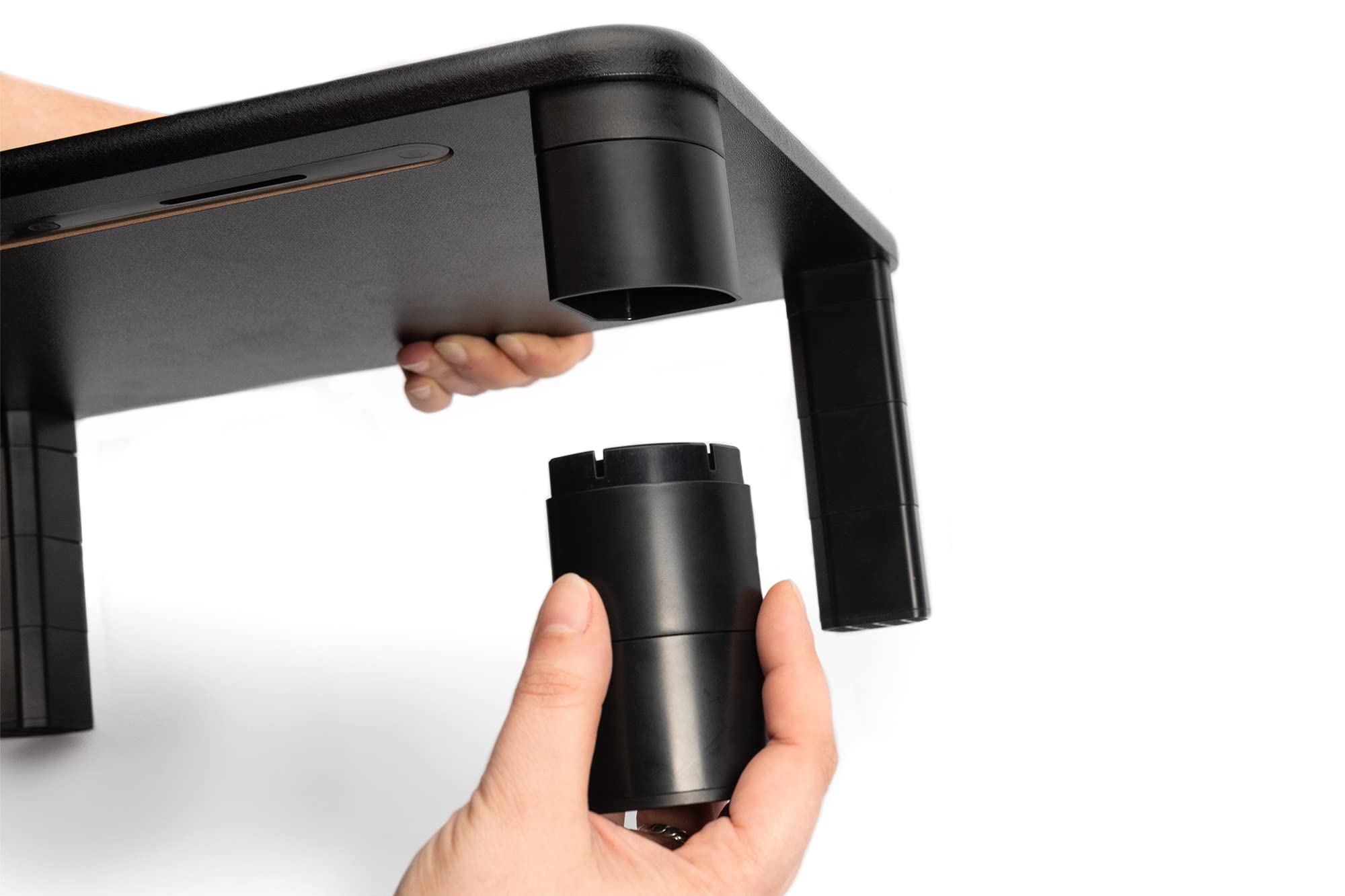 DIGITUS Ergonomic Monitor Riser Stand - Adjustable 3 Height Settings - Supports 10kg Weight Capacity - Perfect for Laptop, Tablet & Smartphone - Ideal for Home Office & Workspace Setup