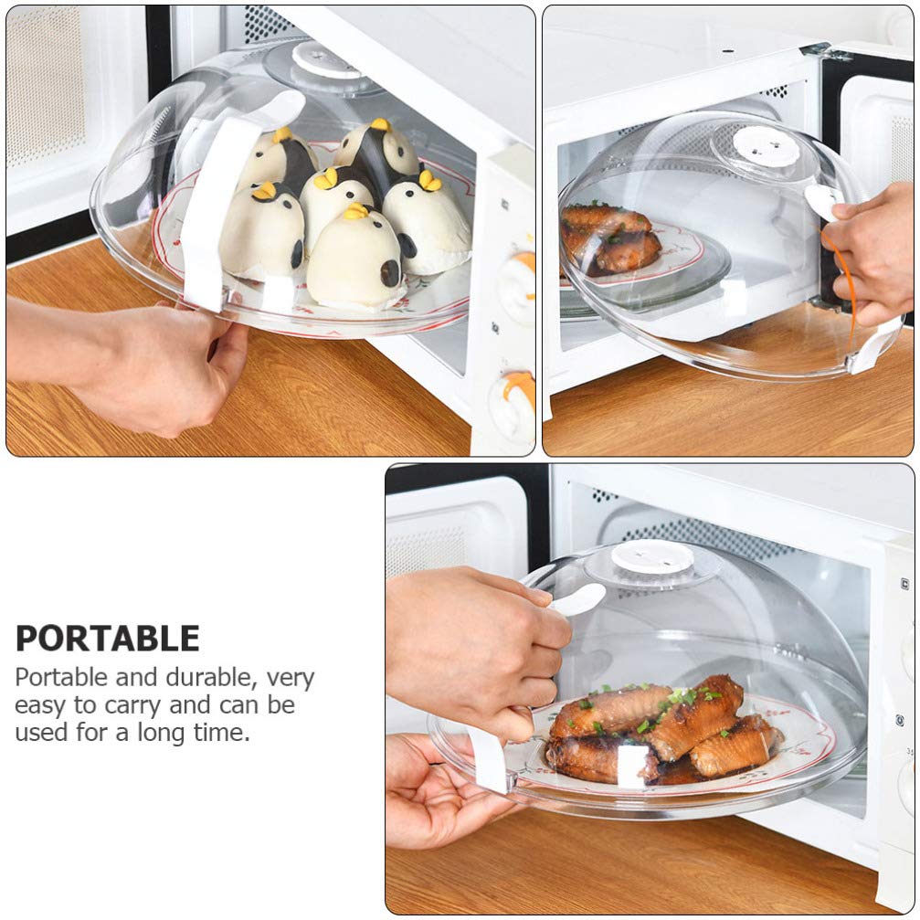 Cabilock Microwave Splatter Cover with Handle - BPA-Free Food Protector Dome for Cheese, Butter, Cake & Desserts | Microwave Safe Plate Cover for Cooking, Reheating & Meal Prep