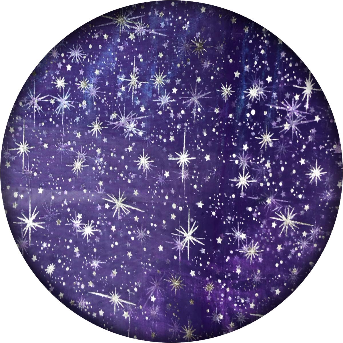 Sparkling Silver Star Print Organza Fabric - 58