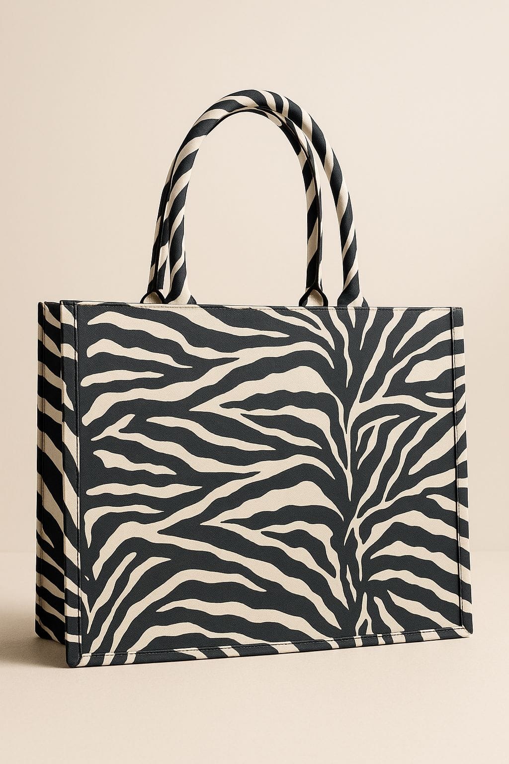 Stylish Large Zebra Print Tote Bag for Women - Fashionable Shopping, Beach & Work Bag - Perfect for Groceries, Travel & Everyday Use
