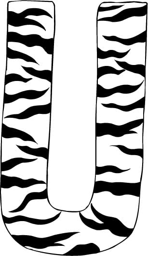 10in. Zebra Animal Print Alphabet Letter Decals Stickers A to Z - Perfect for Kids' Room Decor, Nursery Wall Art, and DIY Craft Projects