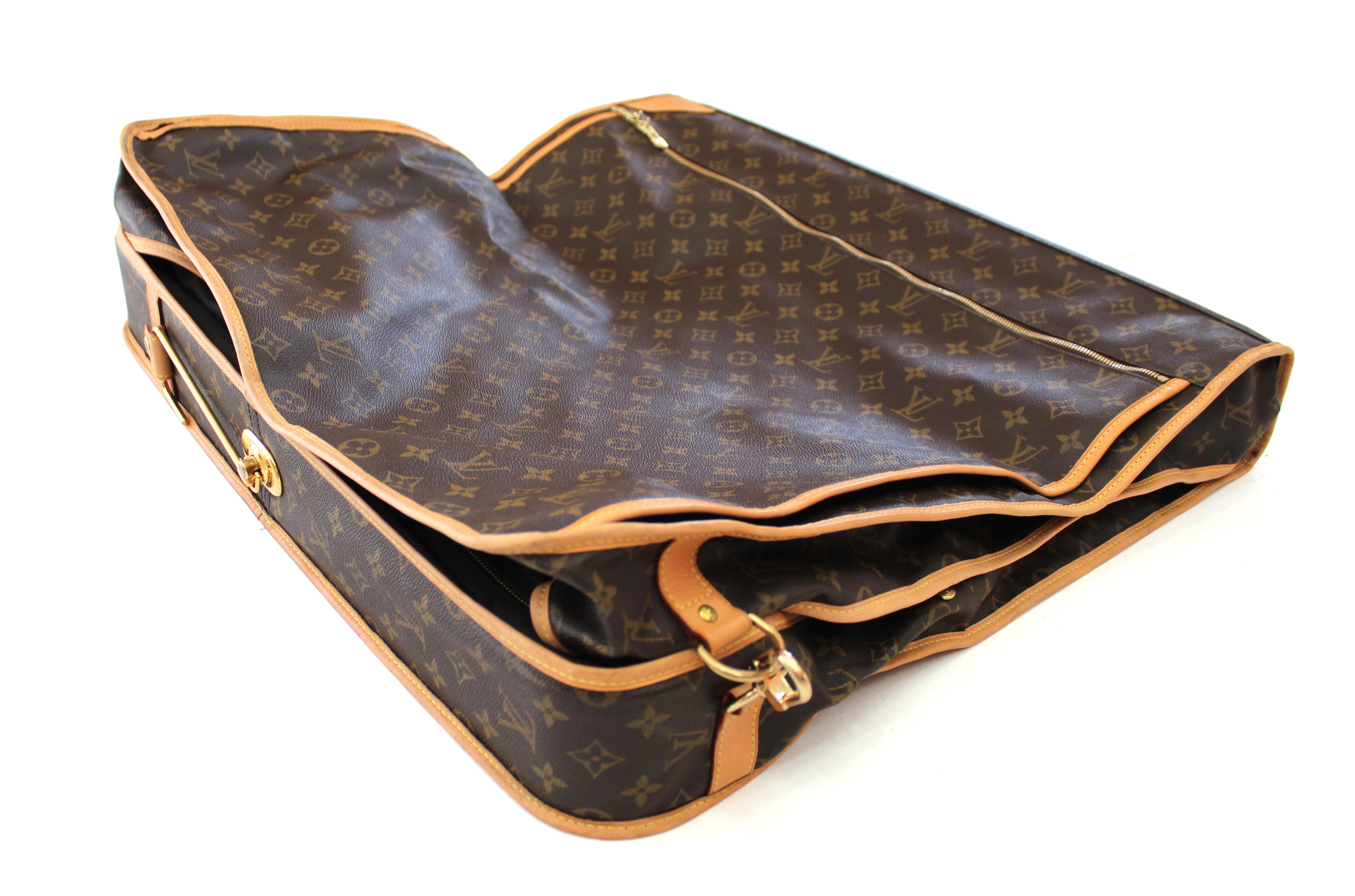 Authentic Louis Vuitton Garment Luggage Bag - Brown Monogram Canvas & Leather Travel Duffle - Perfect for Weekend Getaways, Business Trips & Luxury Vacations