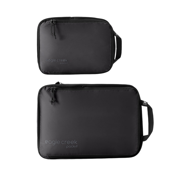 Eagle Creek Pack It Isolate Compression Cube Set S/M Black - Travel Organizer for Clothes & Accessories - Perfect for Backpacking, Camping & Business Trips
