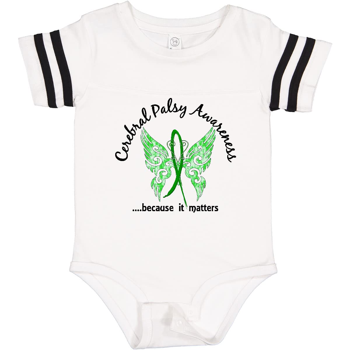 Inktastic Cerebral Palsy Awareness Butterfly Graphic 6.1 oz Baby Bodysuit - Soft Cotton Infant Onesie for Special Needs Support & Fundraising Events