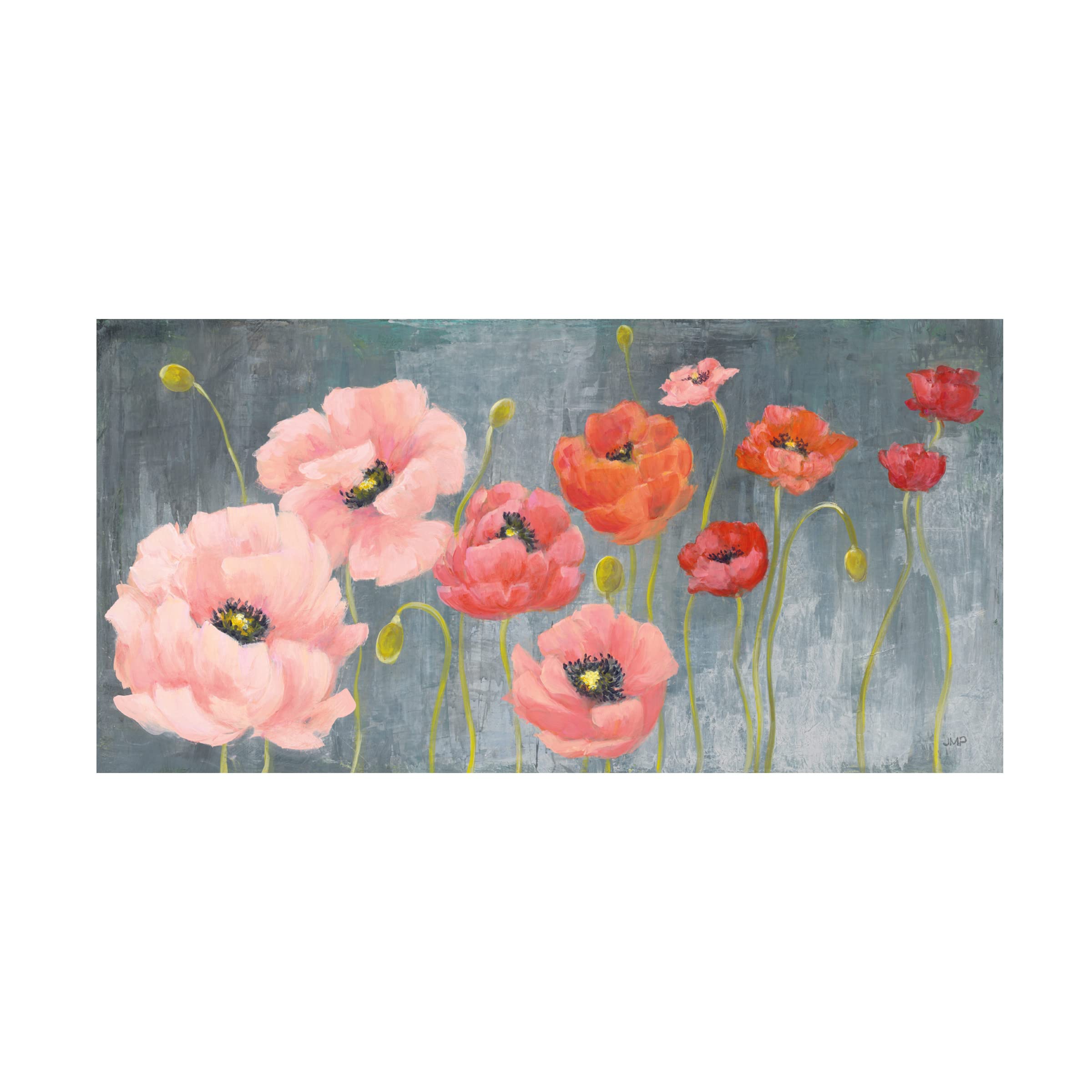 Julia Purinton 'Poppy Party' Canvas Wall Art Print - Vibrant Floral Home Decor for Living Room, Bedroom & Office