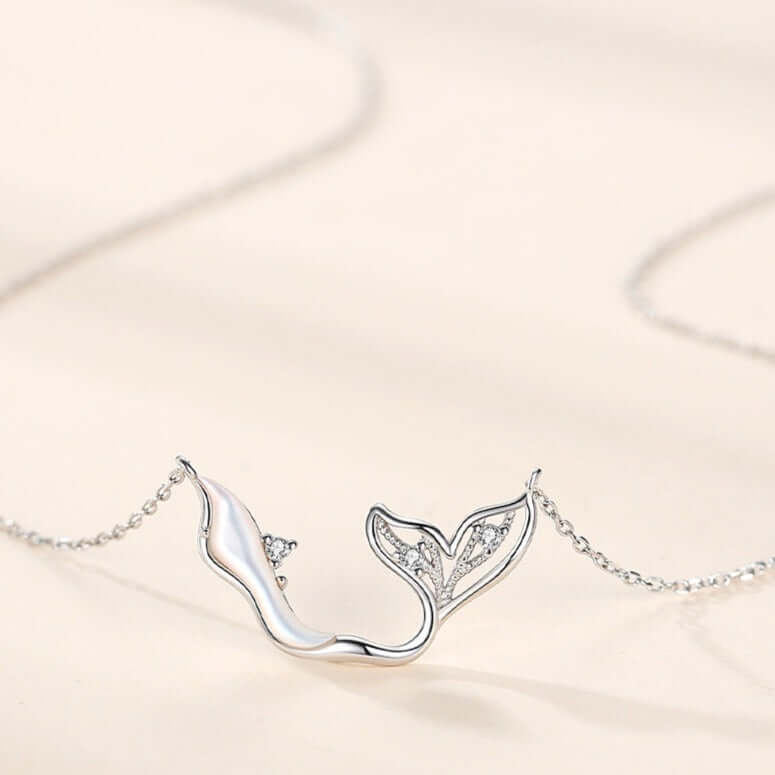 Love Dolphin Pendant Necklace - Sterling Silver Ocean Jewelry Gift for Women | Perfect for Beach Vacations, Birthday Presents & Marine Life Lovers