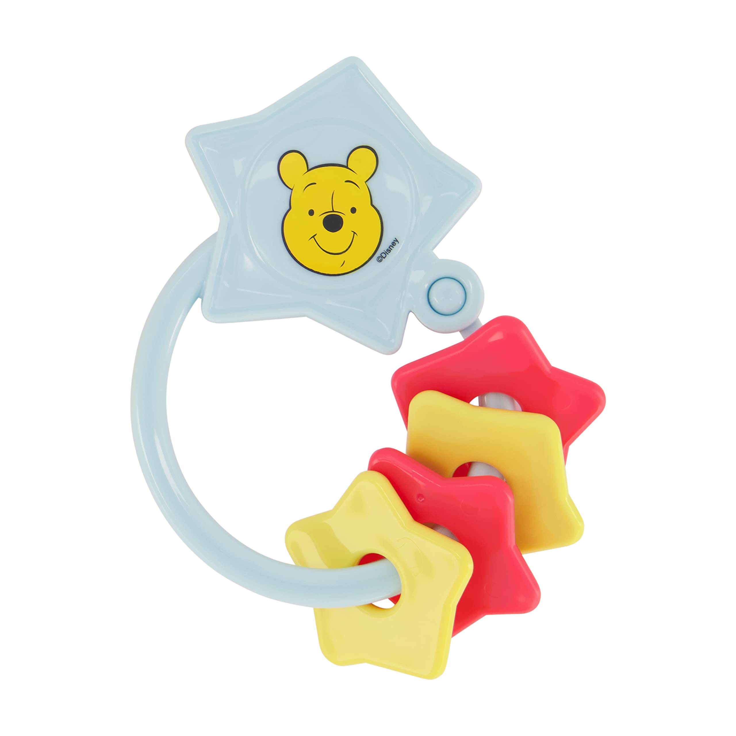 2 Pack Disney Winnie The Pooh Baby Teether Toys - Soft Rattle & Keyring Set for Infants, Safe Chewing Relief for Teething, Perfect Newborn Shower Gift & Toddler Birthday Present (Ideal for 0-12 Months, Daycare & Travel)