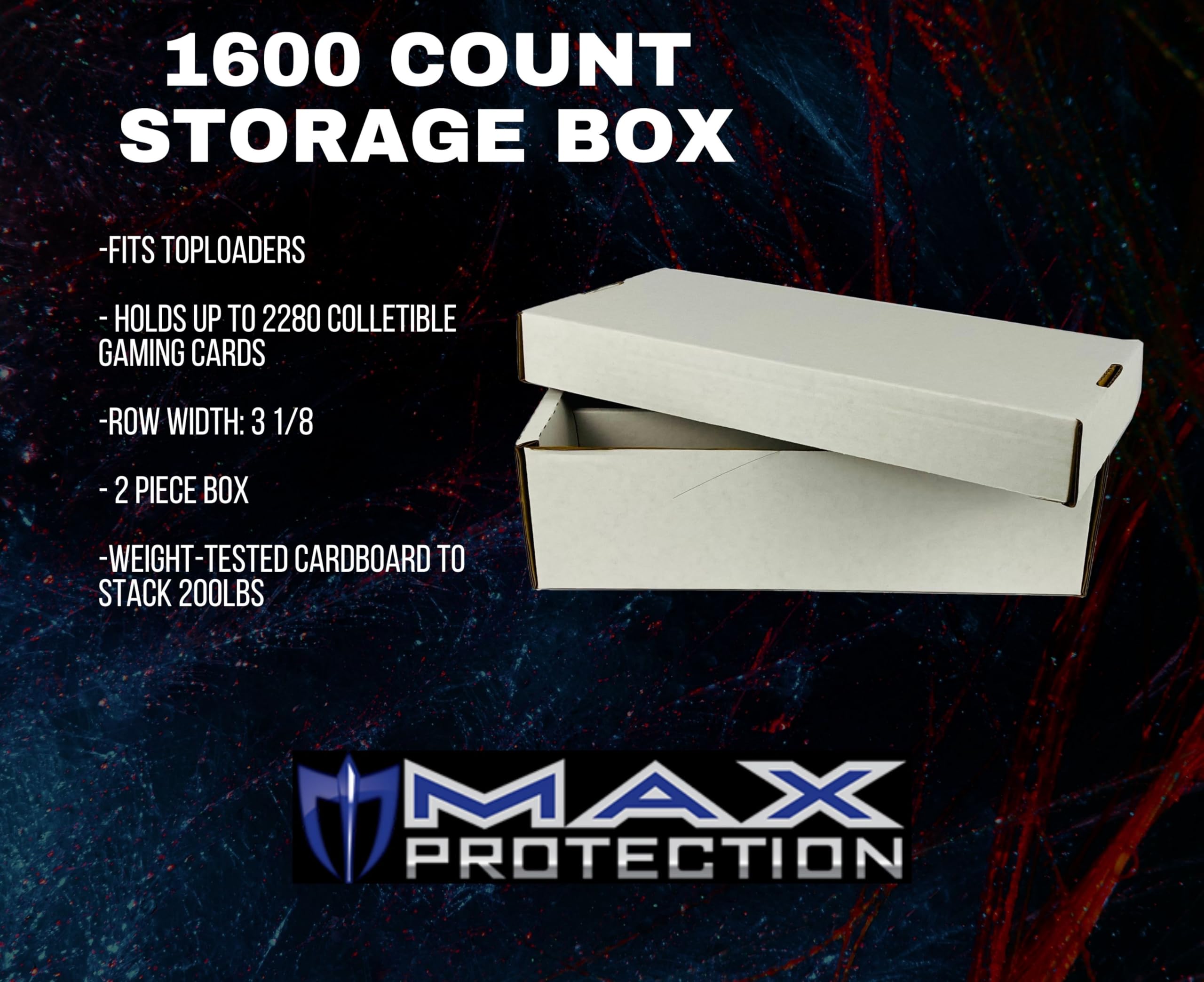 10-Pack Shoe Storage Boxes (1600 Count) - Durable Cardboard Storage Box for Sports & Trading Cards - Perfect for Baseball, Football, Basketball, Hockey, NASCAR, Gaming Cards & Collectibles - Ideal for Card Collectors, Organizers & Display Storage