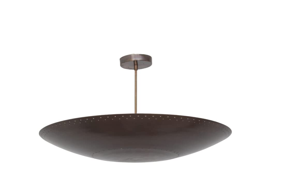 NauticalMart 6-Light Mid Century Modern Sputnik Chandelier - Elegant Flushmount Ceiling Light Fixture in Raw Brass - Perfect for Dining Room, Living Room or Bedroom Lighting