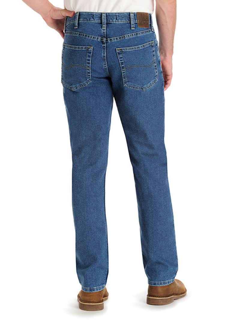 Lee Men's Regular Fit Straight Leg Stretch Jeans - Comfortable Denim Pants for Casual Wear & Everyday Use