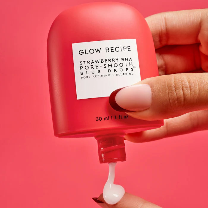 Glow Recipe Strawberry BHA Pore Smooth Blur Drops™ | Pore Minimizing & Skin Smoothing Serum for Oily & Combination Skin | Perfect for Daily Skincare Routine & Makeup Prep