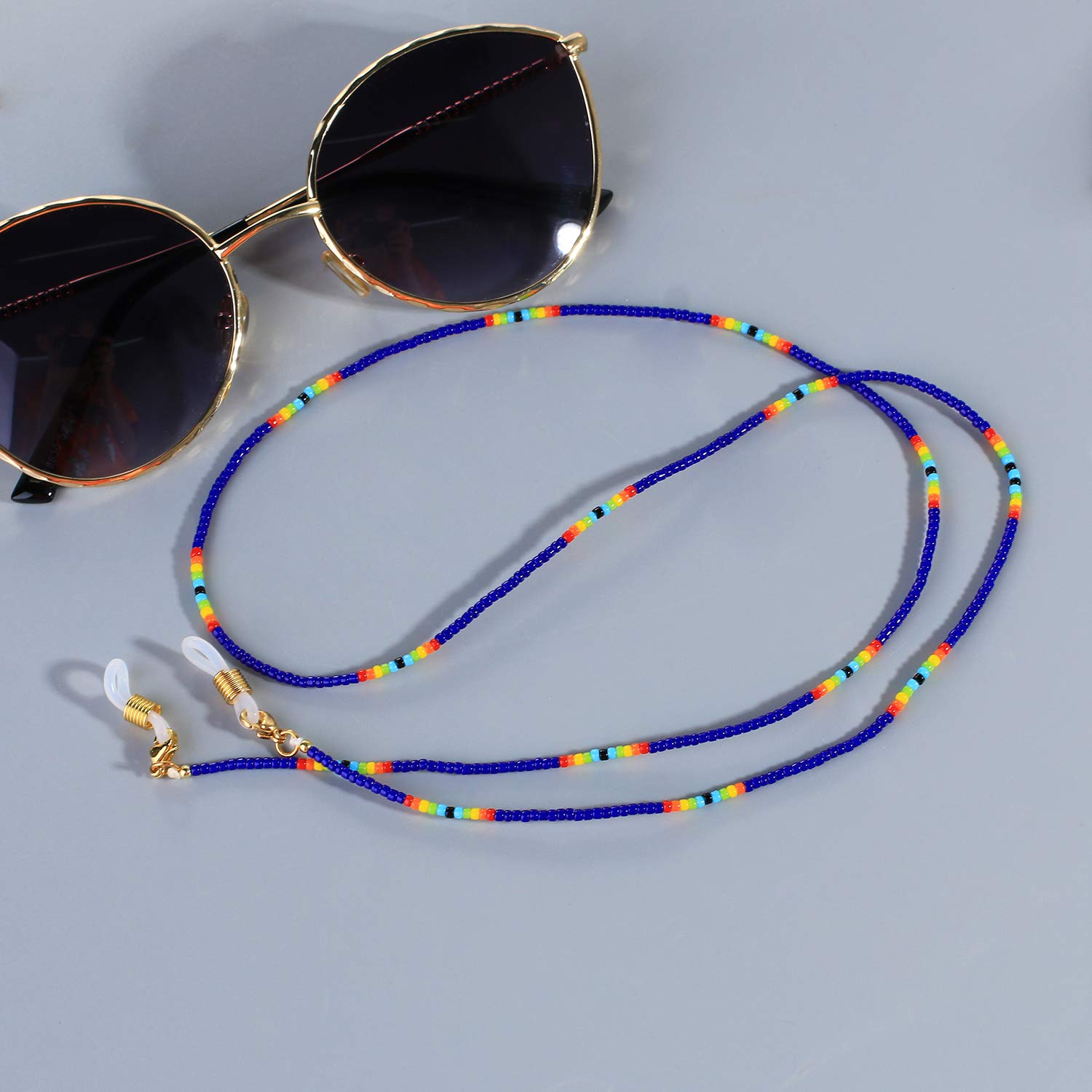 Rainbow Beaded Glasses Chain - Stylish Eyeglass Holder & Sunglasses Lanyard for Women - Perfect for Reading, Driving, and Outdoor Activities