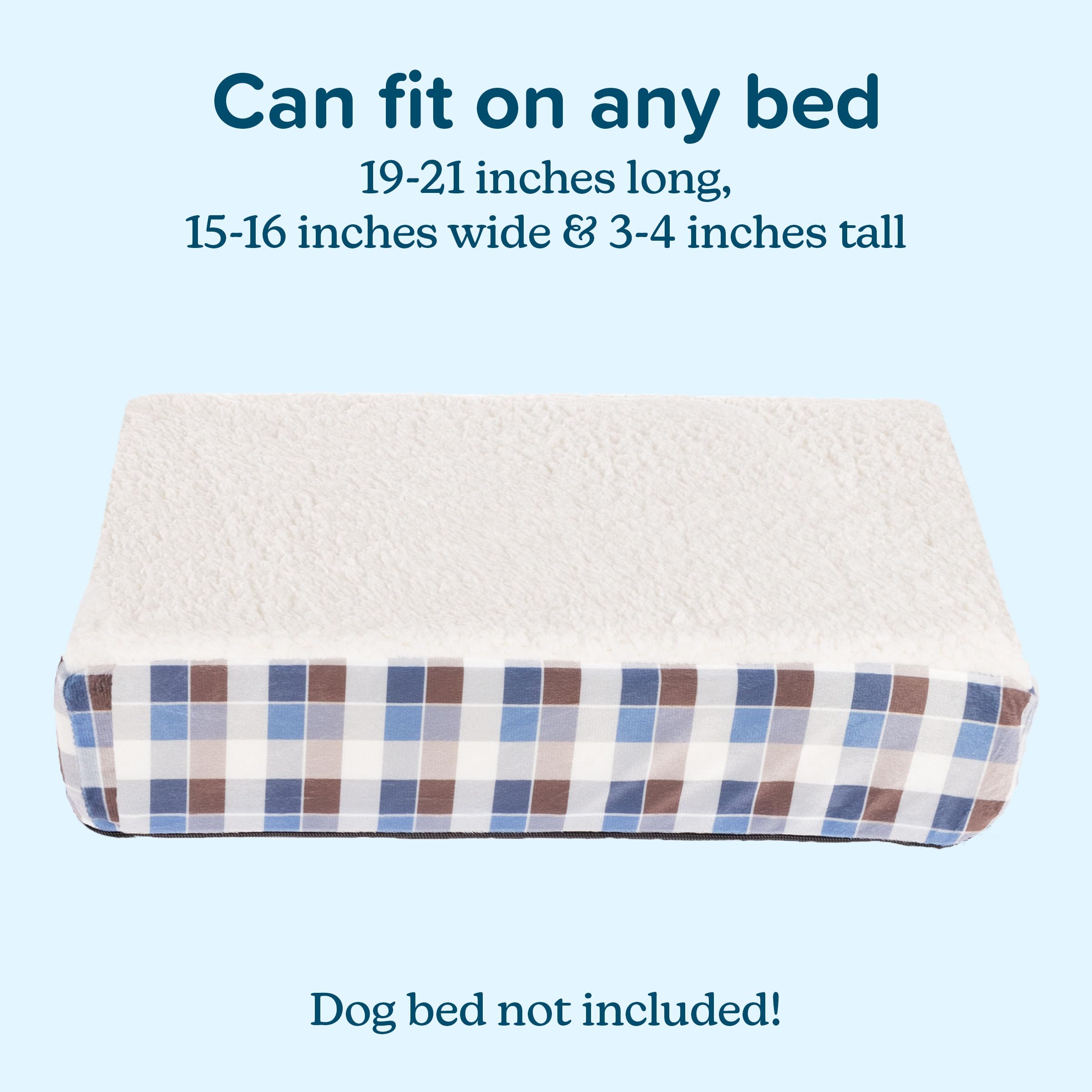 PETMAKER Washable Dog Bed Replacement Cover - Soft Sherpa Top & Non-Slip Bottom, Brown/Blue Plaid - Perfect for Small Dogs & Pets - Ideal for Crates, Kennels & Home Use