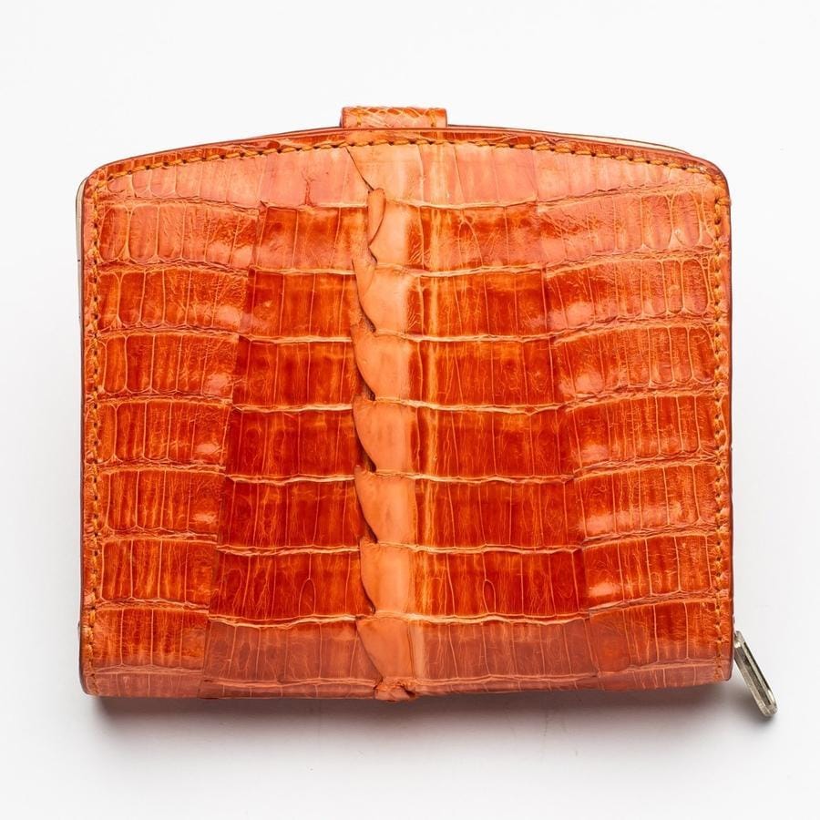 Two Tone Orange Crocodile Leather Women's Wallet - Luxury Bifold Wallet for Women - Perfect for Everyday Use, Travel & Gift Giving