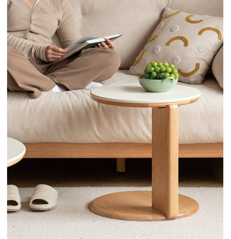Solid Wood Coffee Table - Oak, Ash, Poplar with Slate Top | Rustic Modern Living Room Furniture for Home Decor & Entertainment Areas