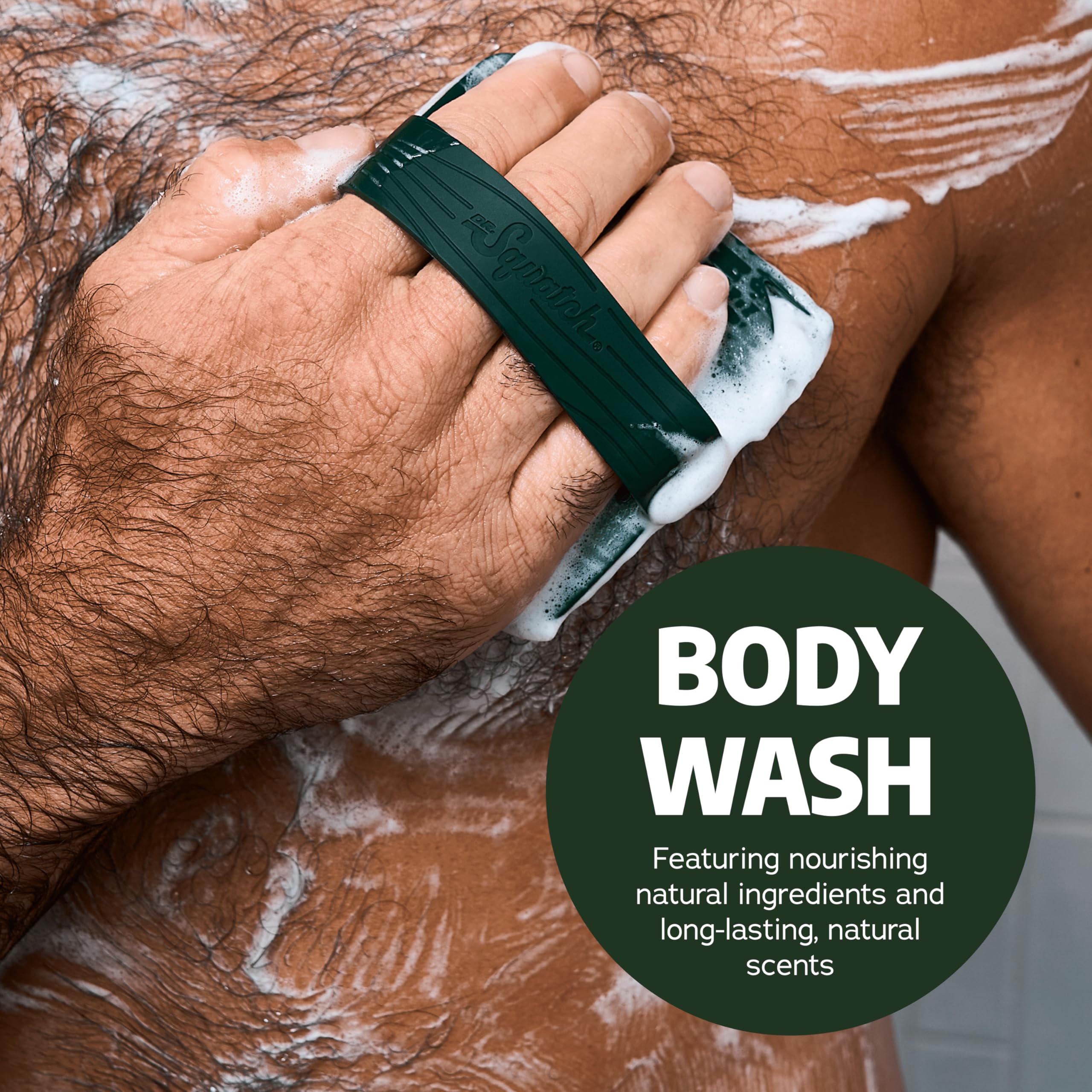 Dr. Squatch Natural Men's Body Wash Set - Exfoliating & Non-Exfoliating (Pine Tar 14oz + Coconut Castaway & Wood Barrel Bourbon 8oz 2-Pack) with Body Scrubber - Organic Soap for Shower & Gym - Gift for Him