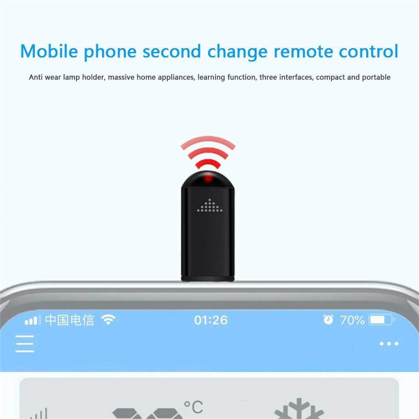 Smartphone IR Remote Controller for iPhone - Black | Home Theater & TV Control
