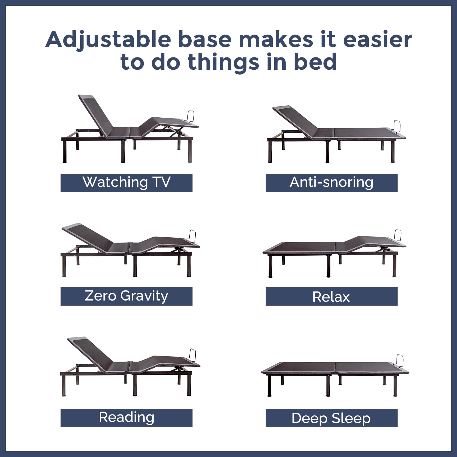 IULULU Adjustable Bed Frame for Twin XL - Wireless Remote, Zero Gravity, Head & Foot Incline - Easy Assembly Bed Base with Adjustable Leg Heights & Zero Clearance - Perfect for Home, Dorm, or Guest Room Comfort