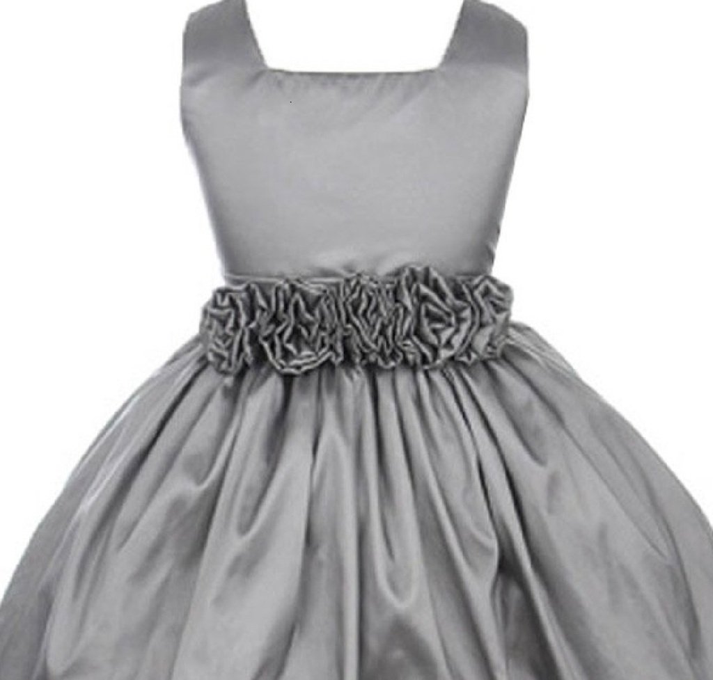 Little Girls Square Neckline Hand Rolled Flowers Summer Dresses - Cute Floral Party Outfits for Toddler Girls | Perfect for Birthday Parties, Weddings & Family Photos