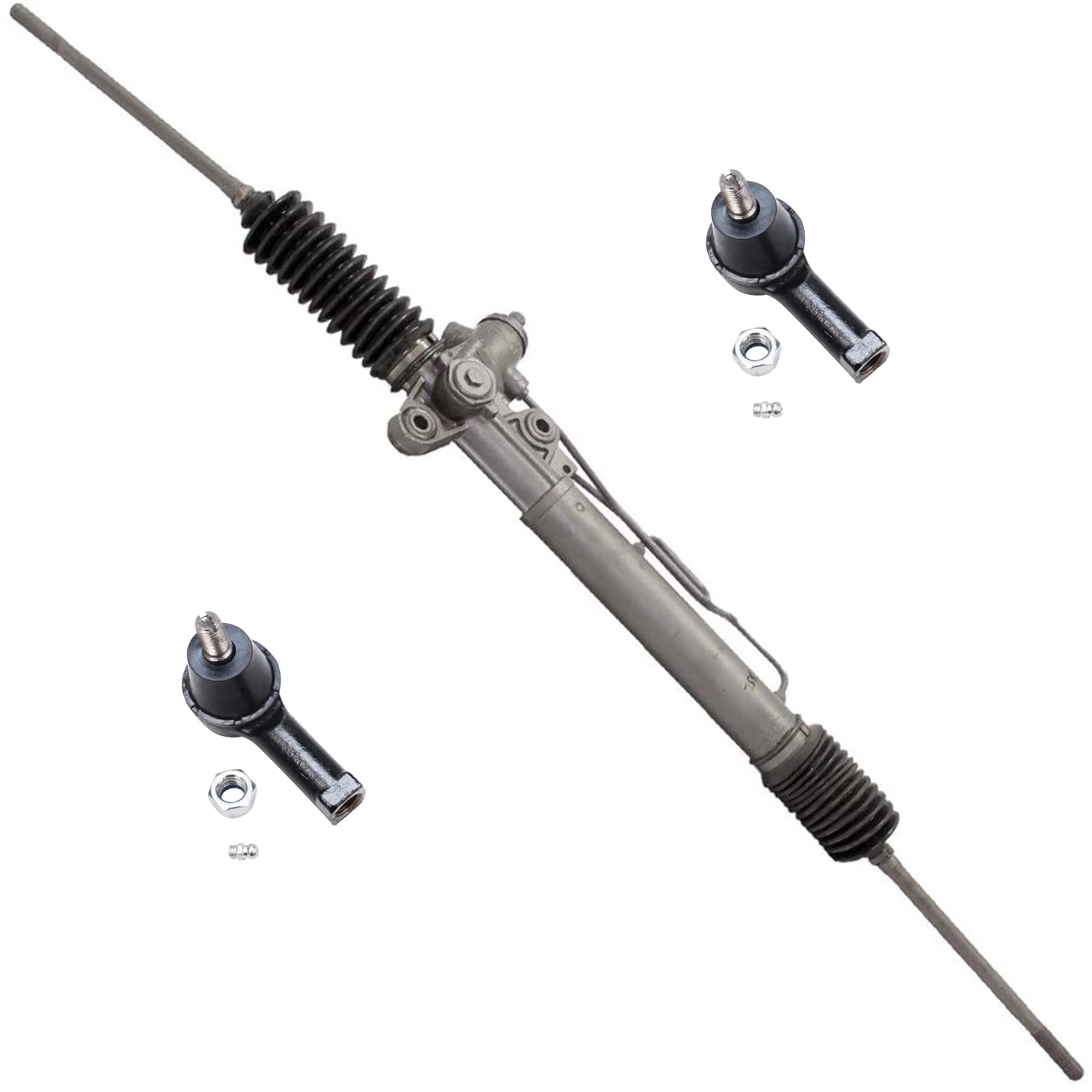 Detroit Axle - Front Rack & Pinion Kit for 2001-2006 Hyundai Elantra & 2003-2008 Tiburon | Power Steering Rack with Outer Tie Rod Ends Replacement | Perfect for DIY Car Repairs & Smooth Steering Performance