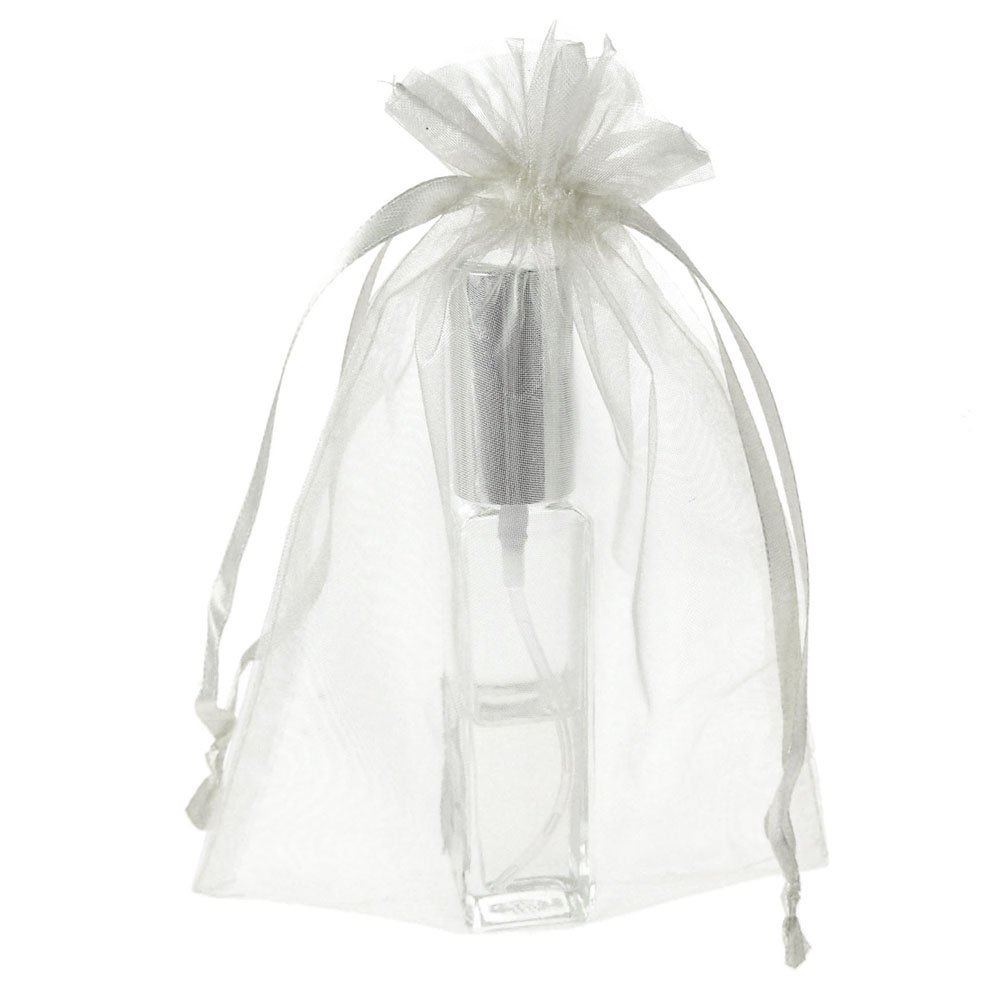 Sheer Organza Favor Bags for Wedding Party Favors - 12 Pack 5x6.5 Inch White Gift Pouches - Perfect for Bridal Shower, Baby Shower & Birthday Party Decorations