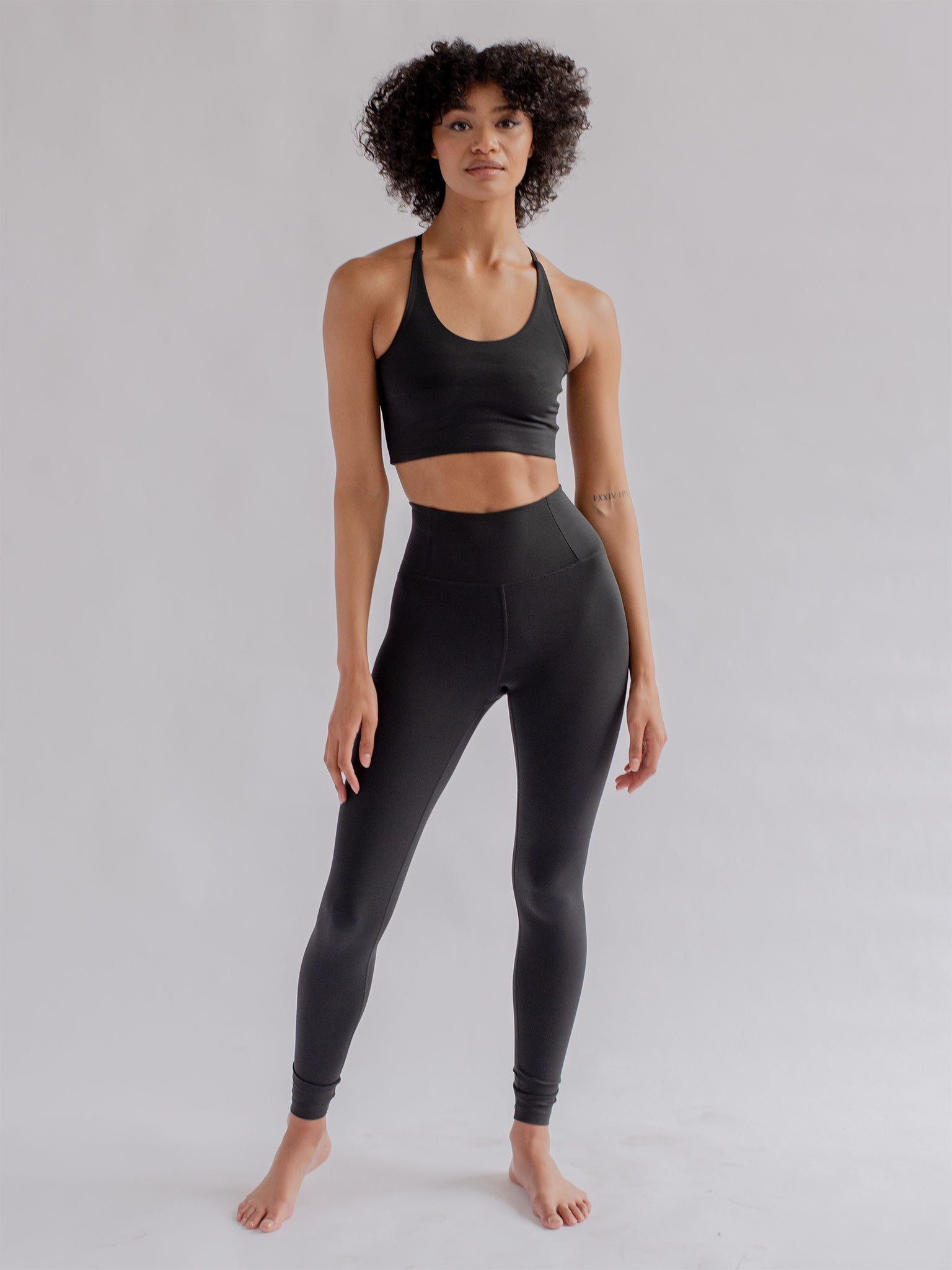 Girlfriend Collective Float High Rise Leggings for Women - Black Yoga Pants for Running, Workout & Lounge - Seamless Tummy Control Leggings
