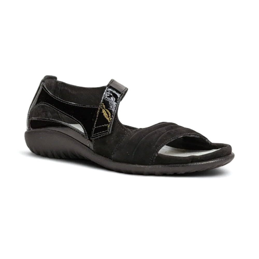 Black Patent Leather/Black Velvet Leather