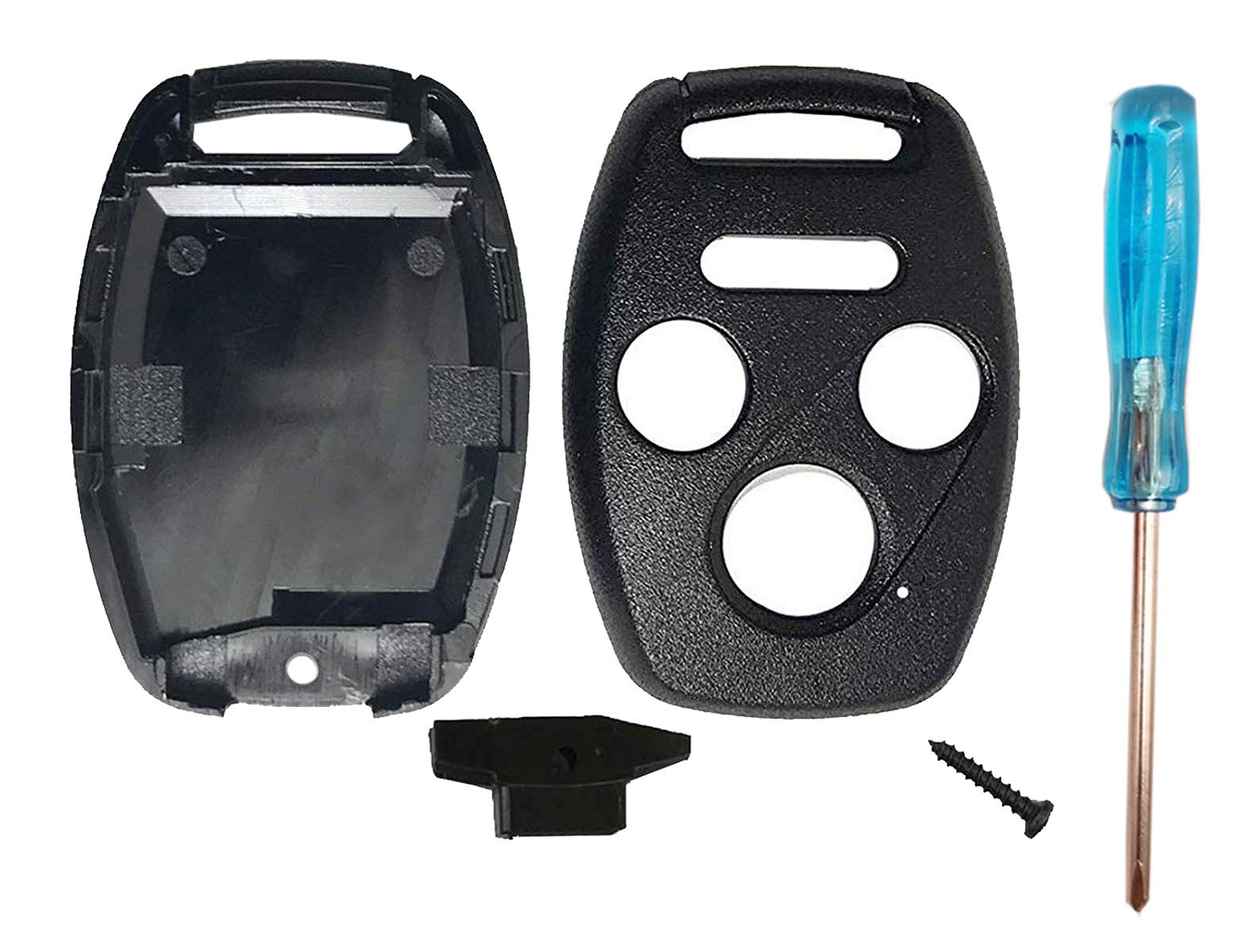 Upgraded Replacement Key Fob Cover for Honda Accord 2003-2012, Civic EX 2006-2013, Pilot 2009-2015, CR-V 2005-2006 - Keyless Entry Remote Shell Case (1 Black + 1 Yellow) - Durable Car Accessories for Easy Key Protection & Style Upgrade
