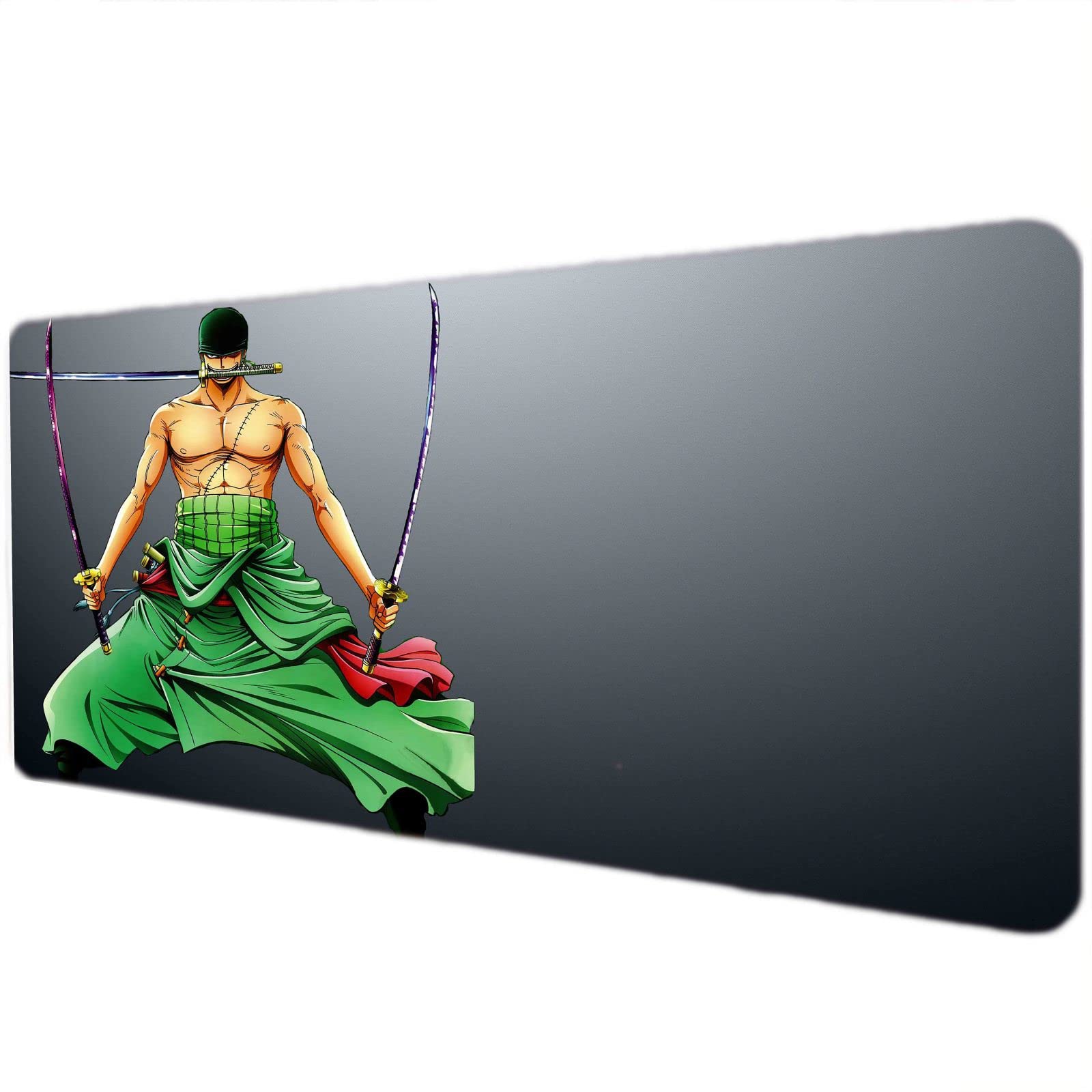 One Piece Anime Gaming Mouse Pad - Large Extended Non-Slip Rubber Desk Mat for Luffy & Zoro Fans (15.7x35.4 Inch) - Perfect for Computer, Laptop, Office & Gaming Setup