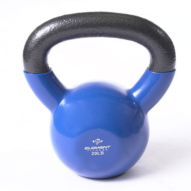 Element Fitness Vinyl Kettlebells 5-75lbs - Durable Workout Weights for Home Gym, CrossFit & Strength Training