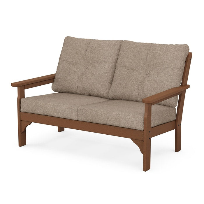 POLYWOOD Vineyard Deep Seating Loveseat - Outdoor Patio Furniture, All-Weather Resin Wicker Loveseat with Cushions - Perfect for Garden, Poolside, and Backyard Relaxation