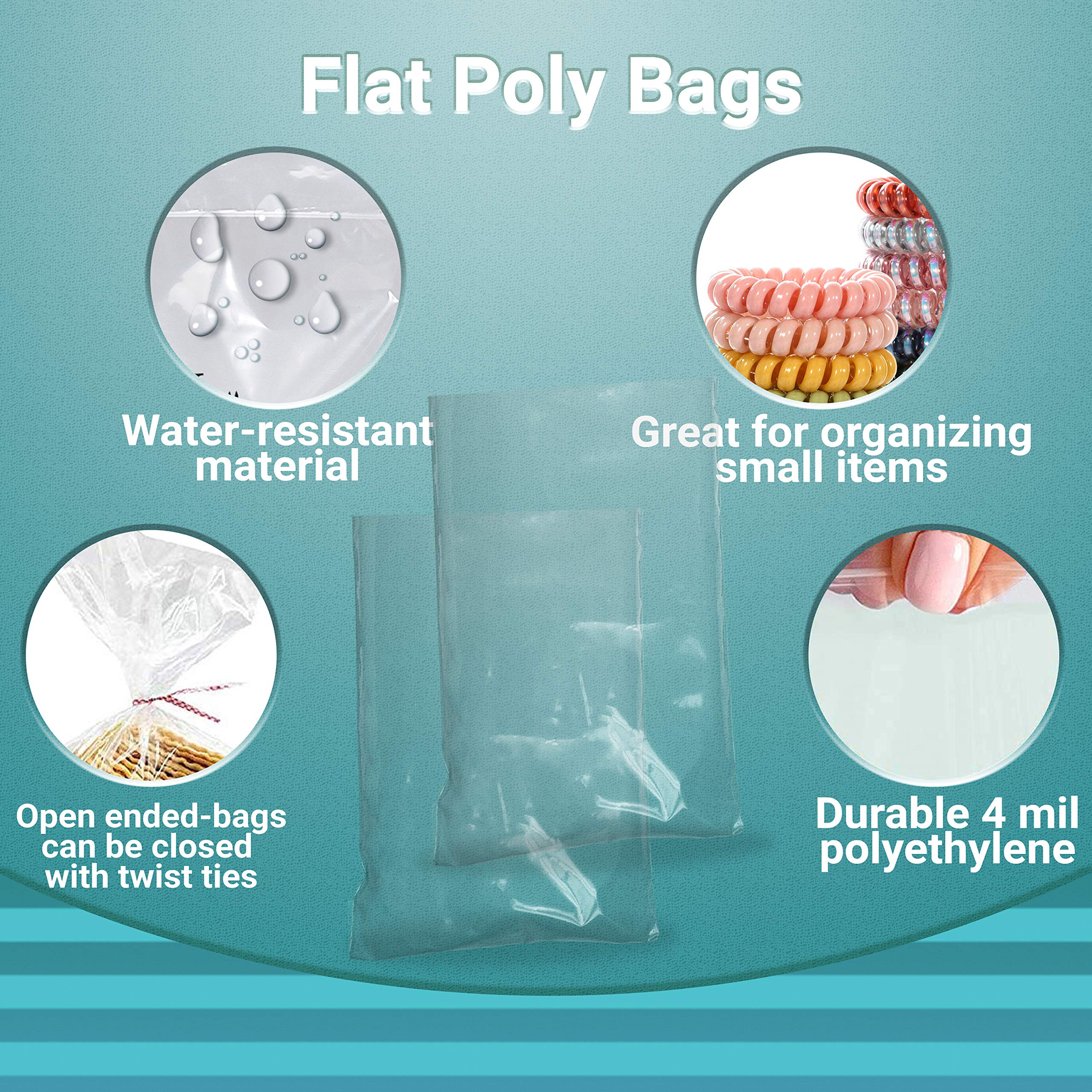 APQ 9x18 Inches Clear Plastic Bags for Packaging - Pack of 1000 Polyethylene Flat Bakery Bags with Open Top | 4 Mil Tear Resistant Food Storage Bags for Popcorn, Homemade Bread, Cookies & Pastries | Ideal for Bakeries, Cafes & Home Baking
