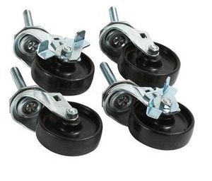 4-Pack Black Caster Wheels for G-100 C-Deck & G-500 Series - Heavy Duty Replacement Casters for Industrial Equipment, Warehouse Carts & Workbenches